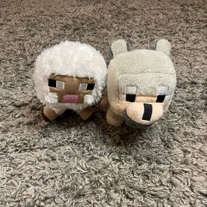 Minecraft bundle sheep and dog plushy